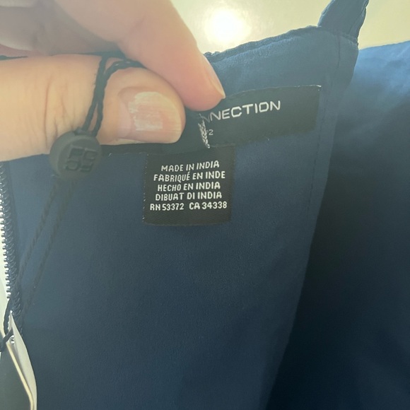 NWT French Connection Embroidered Strappy Midi Dress in Midnight Blue - Picture 8 of 17